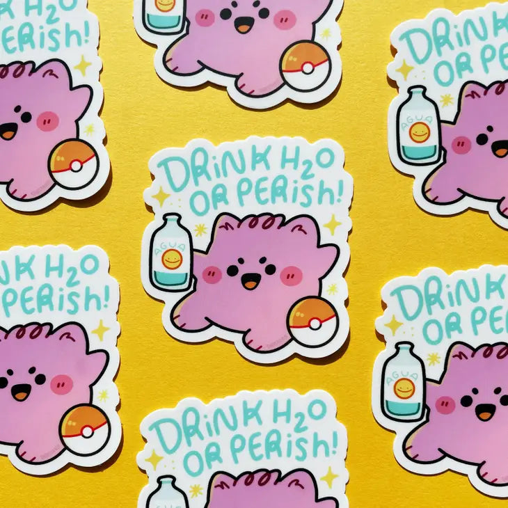 Gengar Drink Water Sticker - Cosplay Arts Shop