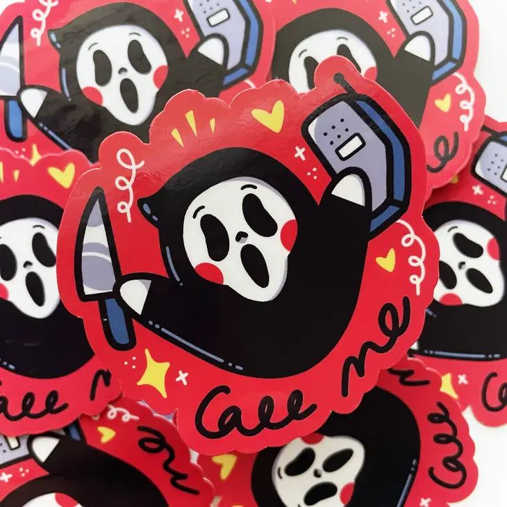 Scream Ghost Face Horror | Call Me Sticker - Cosplay Arts Shop